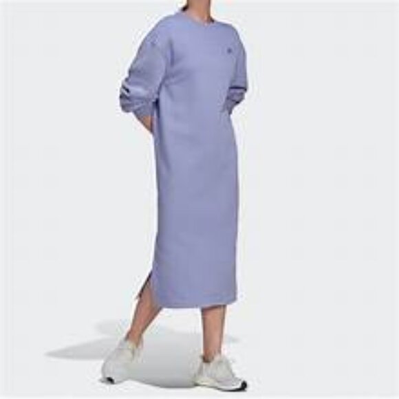 NEW ADIDAS LILAC PURPLE SWEATSHIRT SPORTS DRESS HU0304 LOOSE FIT WOMENS SZ SMALL - Picture 1 of 15